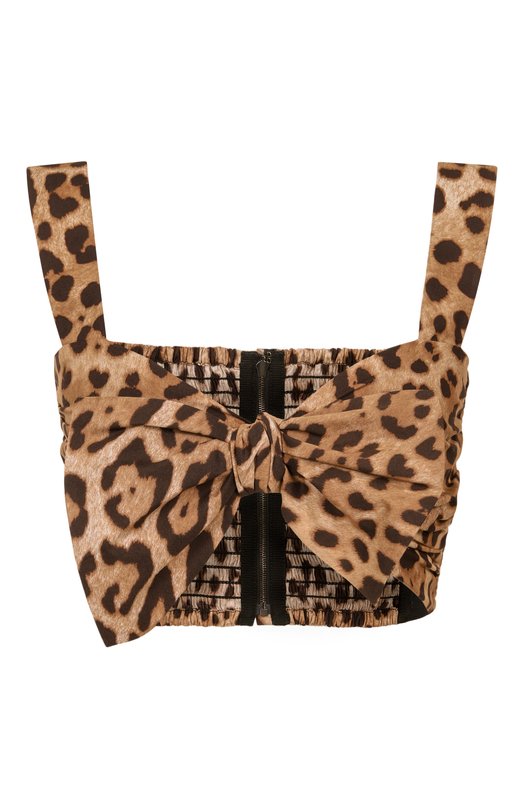 Хлопковый топ Dolce & Gabbana F74H5T/HS5E3 Леопардовый  F74H5T/HS5E3