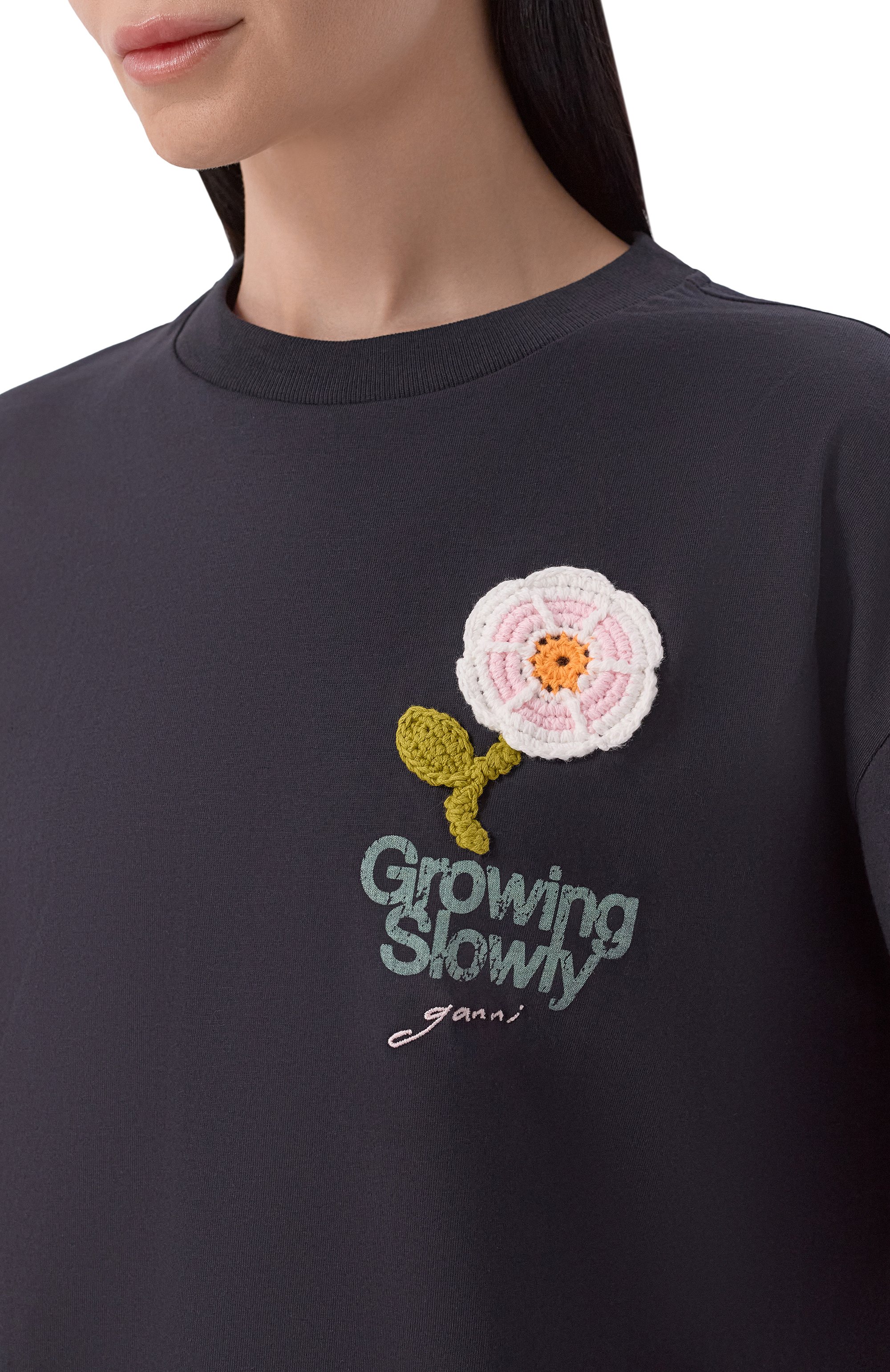 Хлопковый свитшот GANNI, арт. A1050176, фото 5