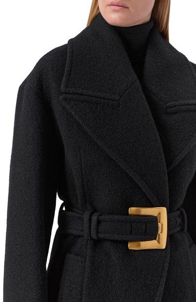 Шерстяное полупальто BALMAIN черного цвета по цене 343000 руб., арт. HF1UA215/WC70, фото 5 Шерстяное полупальто BALMAIN, арт. HF1UA215/WC70, фото 5