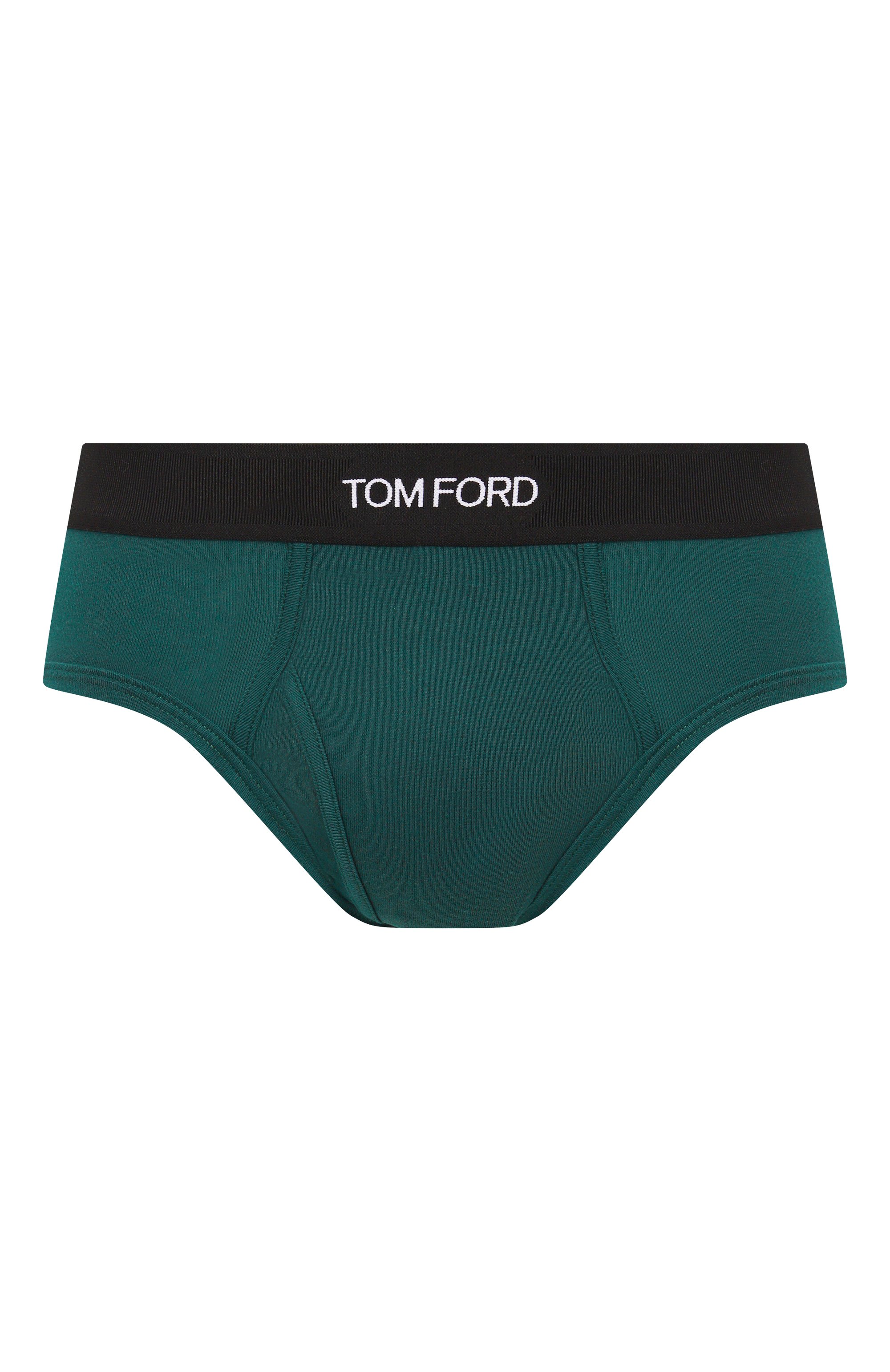 Хлопковые брифы TOM FORD зеленого цвета по цене 9210 руб., арт. T4LC1104, фото 1 Хлопковые брифы TOM FORD, арт. T4LC1104, фото 1