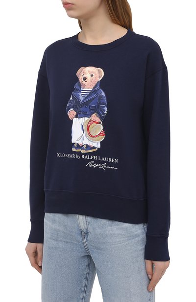 Хлопковый свитшот POLO RALPH LAUREN синего цвета по цене 18350 руб., арт. 211827921, фото 3 Хлопковый свитшот POLO RALPH LAUREN, арт. 211827921, фото 3