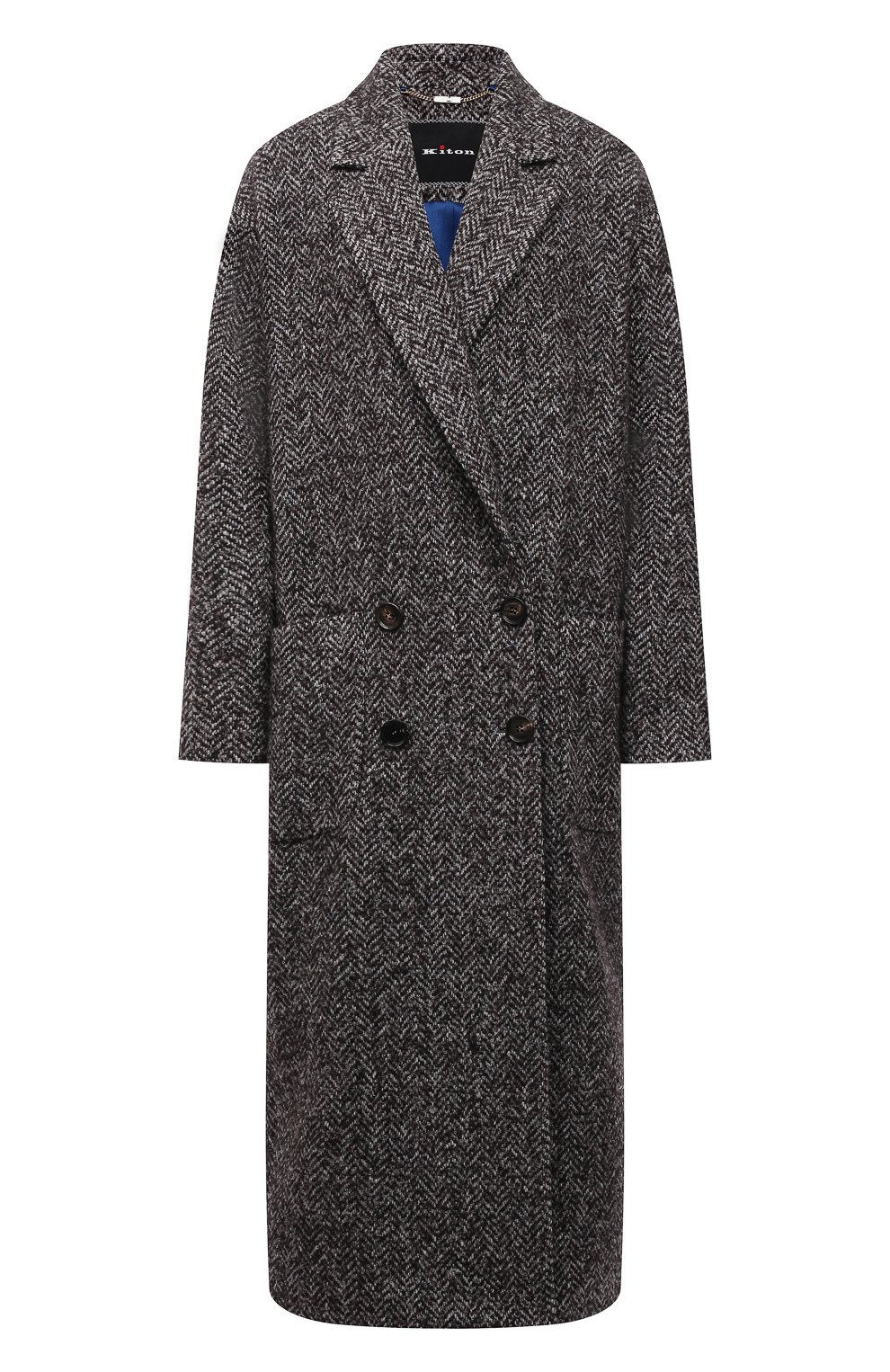 Пальто из шерсти и кашемира KITON темно-серого цвета по цене 989000 руб., арт. D52618K01T16, фото 1 Пальто из шерсти и кашемира KITON, арт. D52618K01T16, фото 1