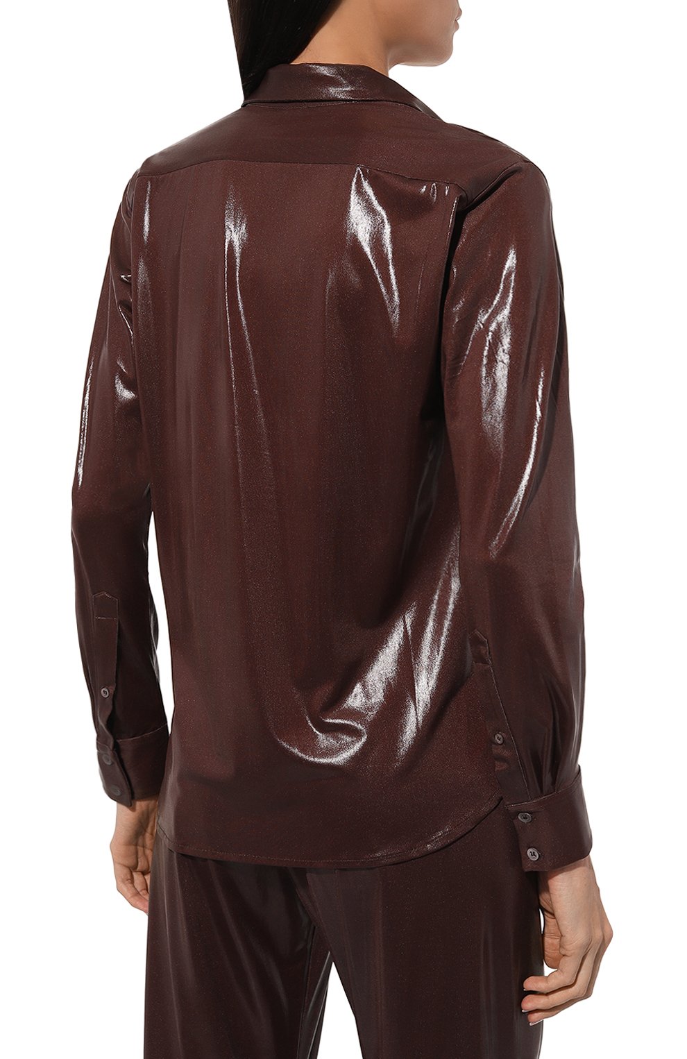 Блузка DRIES VAN NOTEN темно-коричневого цвета по цене 69950 руб., арт. 232-011105-7407, фото 4 Блузка DRIES VAN NOTEN, арт. 232-011105-7407, фото 4