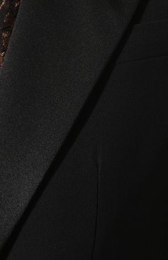 Женский жакет ALEXANDER MCQUEEN черного цвета, арт. 592042/QEAAA | Фото 5 (Статус проверки: Проверено, Проверена категория; Длина (для топов): Стандартные; Материал внешний: Синтетический материал, Вискоза; Рукава: Длинные; Материал подклада: Купро; 1-2-бортные: Однобортные; Женское Кросс-КТ: Жакет-одежда; Случай: Вечерний)