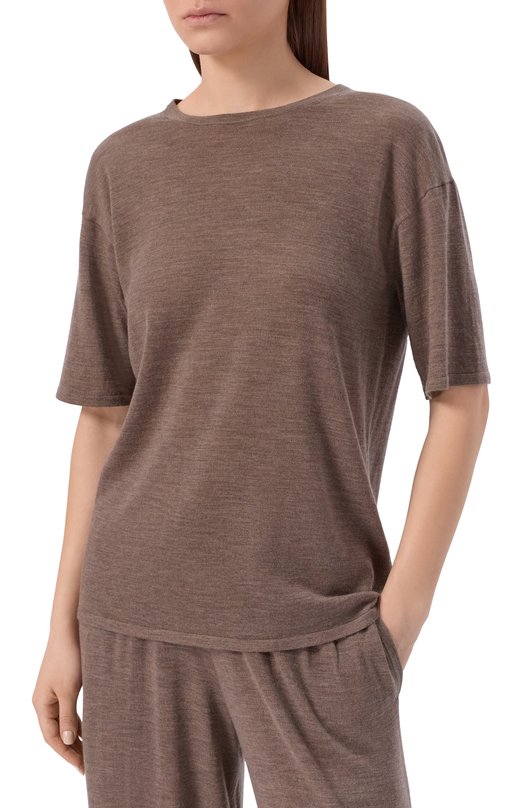 Футболка из шерсти и кашемира Addicted AD2549 Коричневый  AD2549 Фото 3