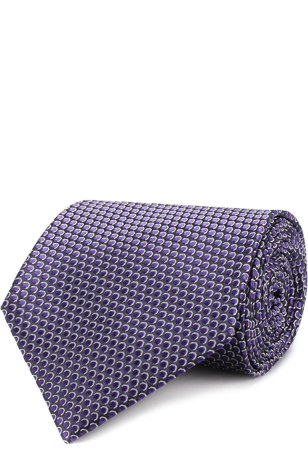 Шелковый галстук с узором ZEGNA фиолетового цвета по цене 18350 руб., арт. Z3E24/1XW, фото 1 Шелковый галстук с узором ZEGNA, арт. Z3E24/1XW, фото 1