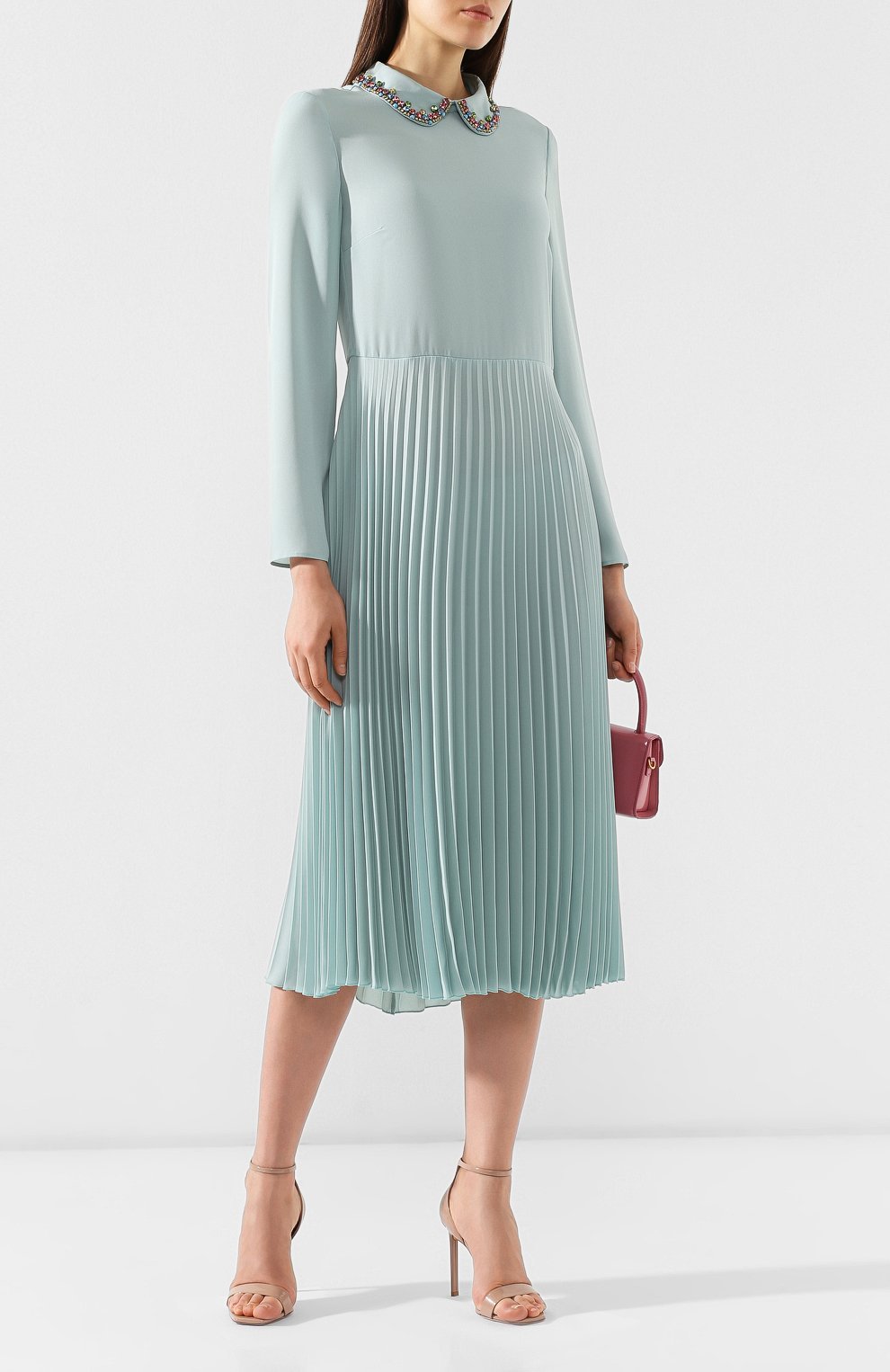 Платье-миди REDVALENTINO бирюзового цвета по цене 69550 руб., арт. SR3VAF27/49G, фото 2 Платье-миди REDVALENTINO, арт. SR3VAF27/49G, фото 2