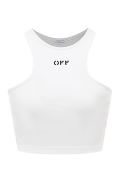 Женский хлопковый топ OFF-WHITE белого цвета, арт. 0WAD086C99JER002 | Фото 1 (Материал сплава: Проставлено; Материал внешний: Хлопок; Драгоценные камни: Проставлено; Длина (для топов): Укороченные; Стили: Кэжуэл)