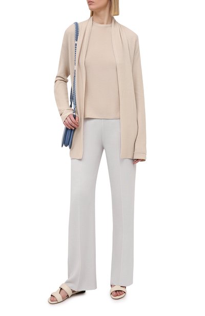 Брюки из кашемира и шелка LORO PIANA светло-серого цвета по цене 199500 руб., арт. FAL2062, фото 2 Брюки из кашемира и шелка LORO PIANA, арт. FAL2062, фото 2