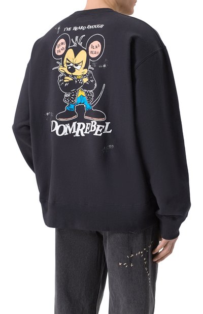 Хлопковый свитшот DOMREBEL черного цвета по цене 39900 руб., арт. M BLABLA/SWEATSHIRT, фото 4 Хлопковый свитшот DOMREBEL, арт. M BLABLA/SWEATSHIRT, фото 4