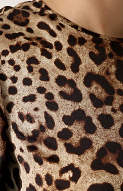 Шелковый топ с леопардовым принтом и кружевной отделкой DOLCE & GABBANA, арт. 0102/F7V06T/FSAAG, фото 5