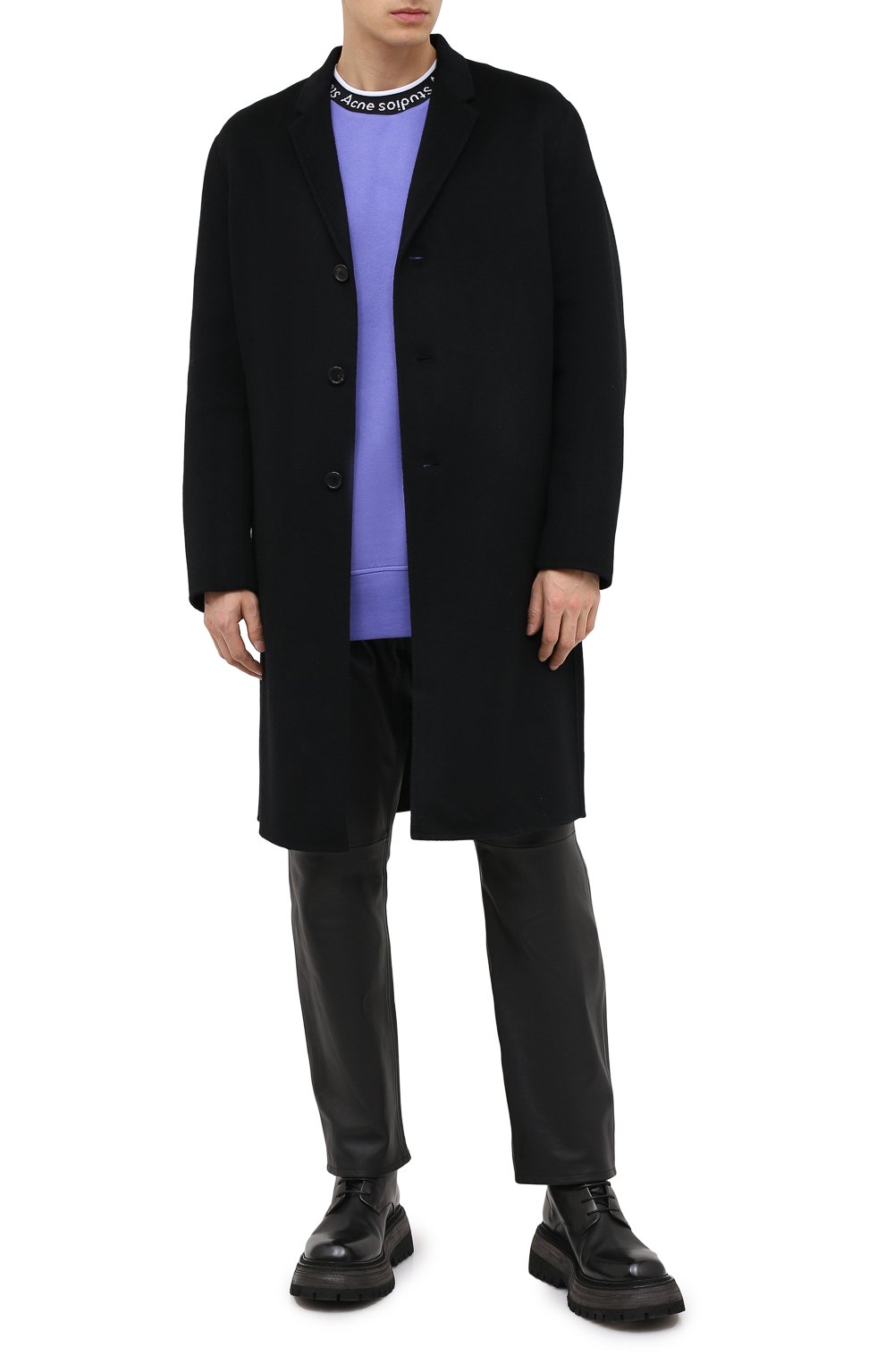 Шерстяное пальто ACNE STUDIOS черного цвета по цене 99850 руб., арт. B90467, фото 2 Шерстяное пальто ACNE STUDIOS, арт. B90467, фото 2