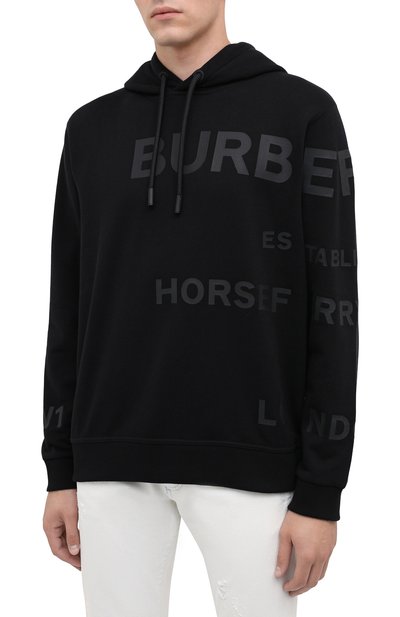 Хлопковое худи BURBERRY черного цвета по цене 87750 руб., арт. 8028539, фото 3 Хлопковое худи BURBERRY, арт. 8028539, фото 3