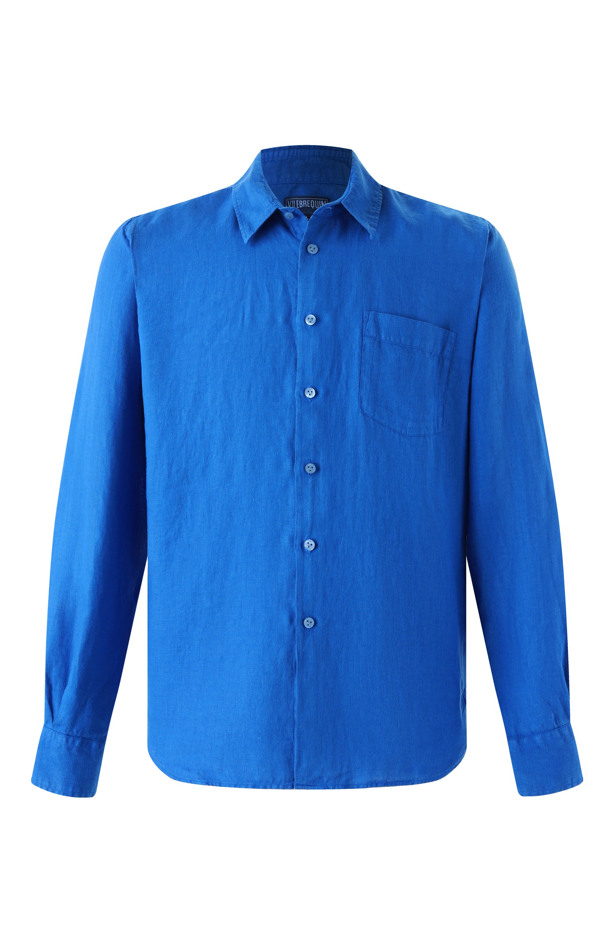Льняная рубашка VILEBREQUIN синего цвета по цене 34150 руб., арт. CAR0UBIS/H9U10, фото 1 Льняная рубашка VILEBREQUIN, арт. CAR0UBIS/H9U10, фото 1