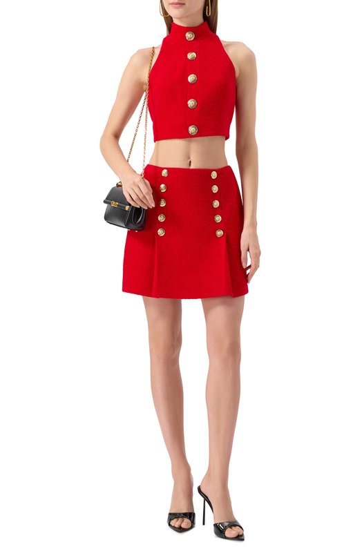 Твидовая юбка Balmain FF1LBA89/WD03 Красный  FF1LBA89/WD03 Фото 2