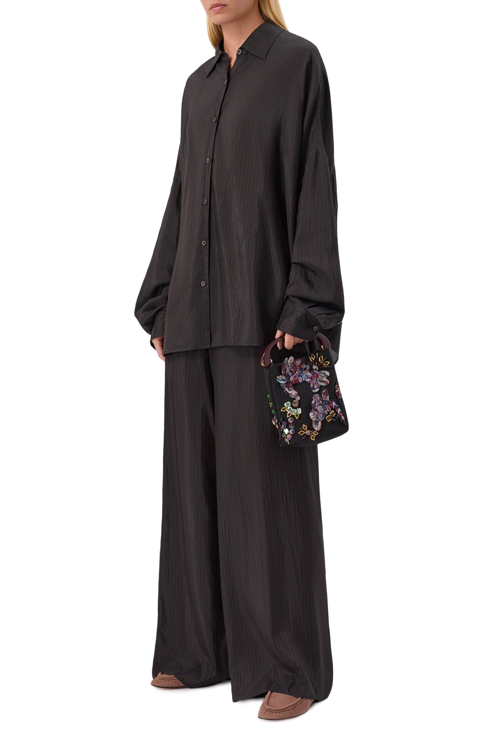 Брюки DRIES VAN NOTEN коричневого цвета по цене 77950 руб., арт. 130904/4284, фото 2 Брюки DRIES VAN NOTEN, арт. 130904/4284, фото 2