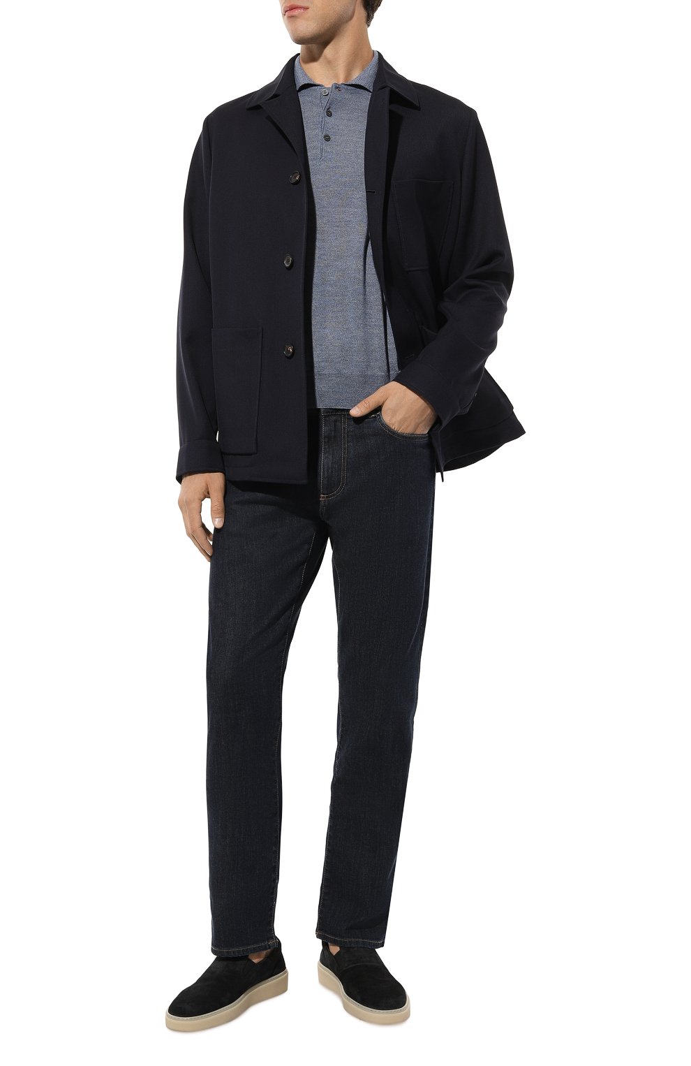 Шерстяное поло CANALI голубого цвета по цене 35150 руб., арт. C0017/MK00077, фото 2 Шерстяное поло CANALI, арт. C0017/MK00077, фото 2