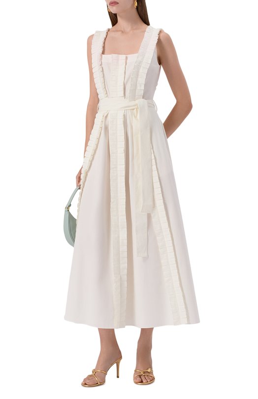 Хлопковое платье Elie Saab D0730NP25/P0017 Белый  D0730NP25/P0017 Фото 2