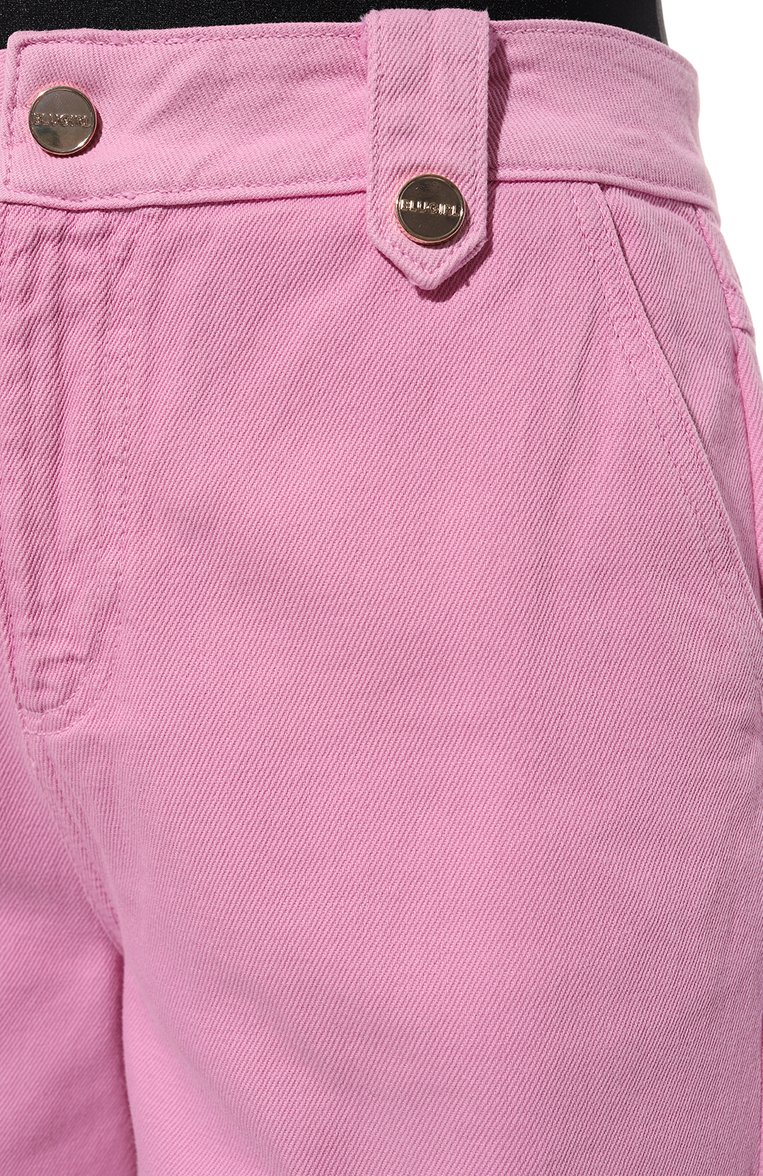 Женские джинсы-карго BLUGIRL розового цвета, арт. RA4134/T3874 | Фото 5 (Длина (брюки, джинсы): Удлиненные; Силуэт Ж (брюки и джинсы): Широкие; Кросс-КТ: Деним; Женское Кросс-КТ: Брюки-одежда; Материал сплава: Проставлено; Материал внешний: Хлопок, Деним; Драгоценные камни: Проставлено; Стили: Кэжуэл)