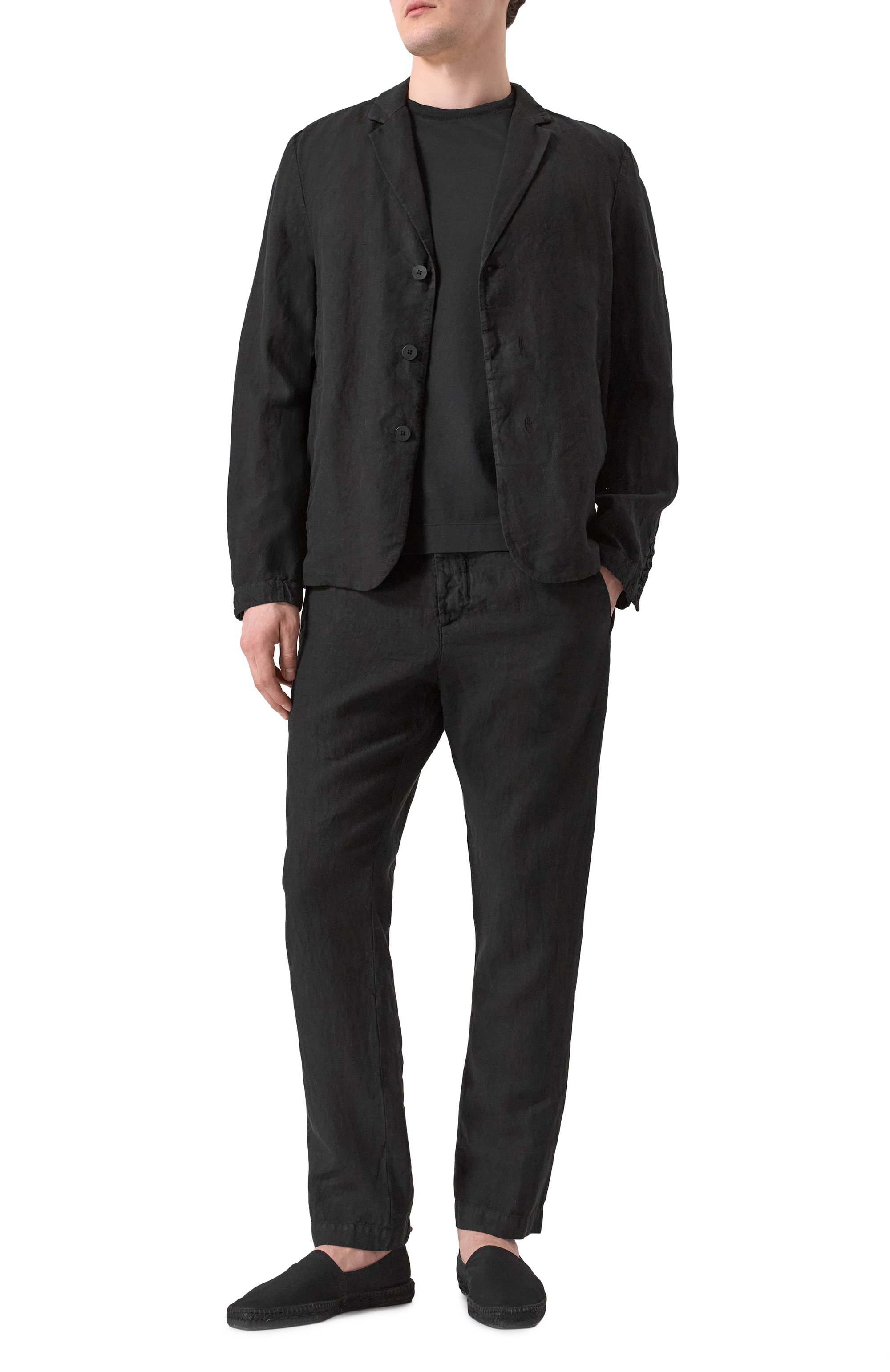 Льняной пиджак TRANSIT черного цвета по цене 69950 руб., арт. CFUTRZD134, фото 2 Льняной пиджак TRANSIT, арт. CFUTRZD134, фото 2