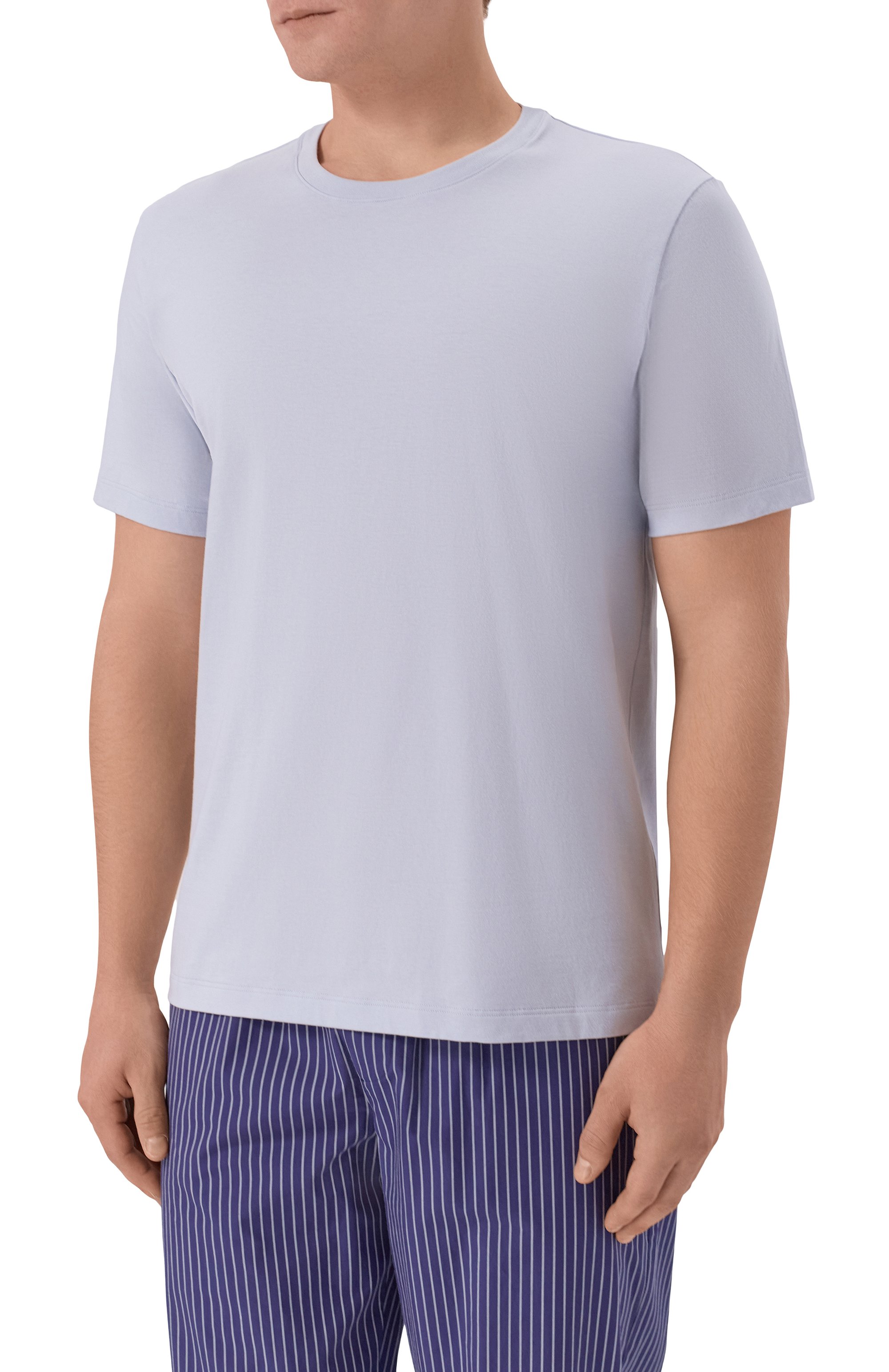 Хлопковая футболка HANRO синего цвета по цене 9660 руб., арт. 075050., фото 3 Хлопковая футболка HANRO, арт. 075050., фото 3