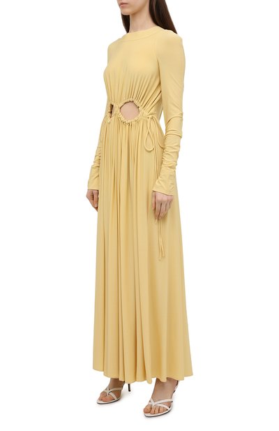 Платье из вискозы VICTORIA BECKHAM желтого цвета по цене 158000 руб., арт. 1221WDR002534A, фото 3 Платье из вискозы VICTORIA BECKHAM, арт. 1221WDR002534A, фото 3