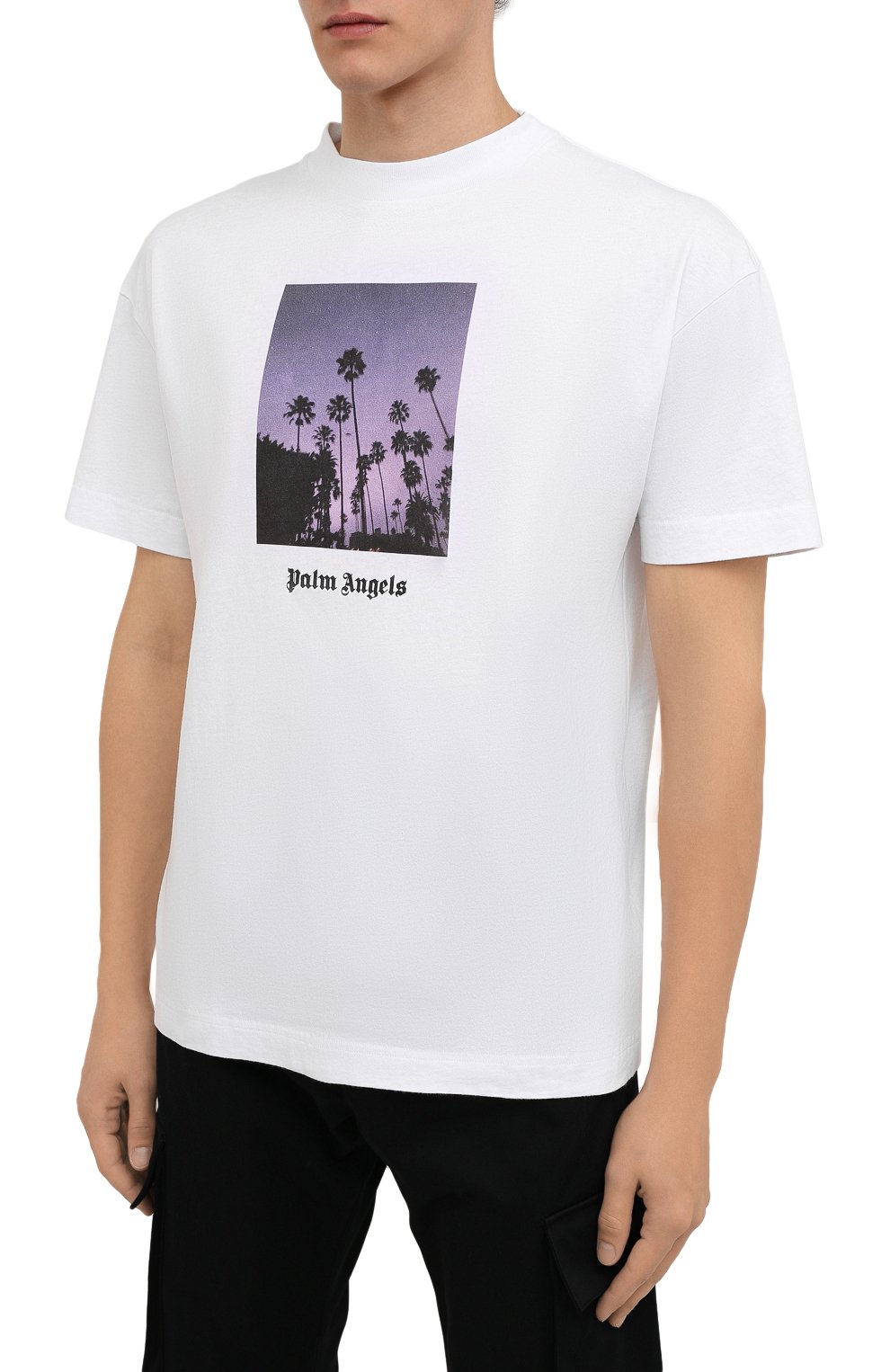 Хлопковая футболка PALM ANGELS, арт. PMAA001F21JER0160110, фото 3