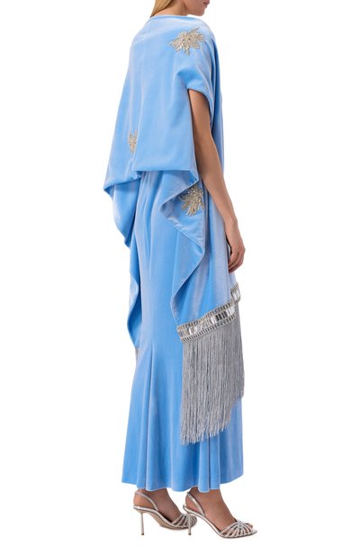 Бархатная накидка с отделкой стразами YANINA, арт. T-3092B, фото 4