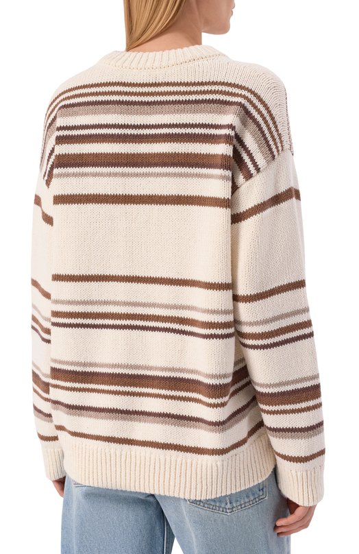 Хлопковый свитер 12 STOREEZ 136420 Бежевый  136420 Фото 4