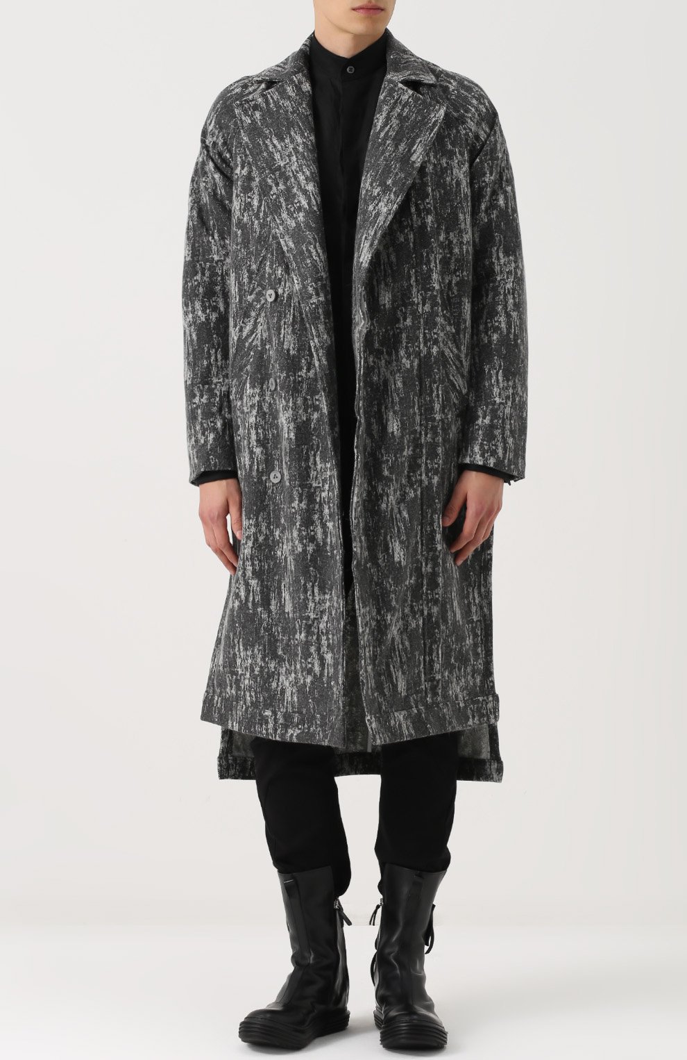 Шерстяное пальто асимметричного кроя с отложным воротником MANUEL MARTE, арт. C7102-3, фото 2