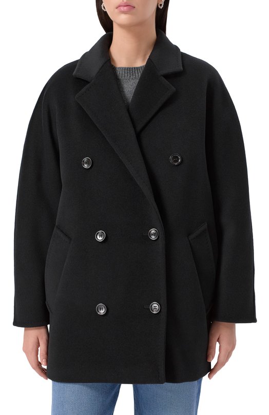 Пальто из шерсти и кашемира Max Mara REBUS Чёрный  REBUS Фото 3