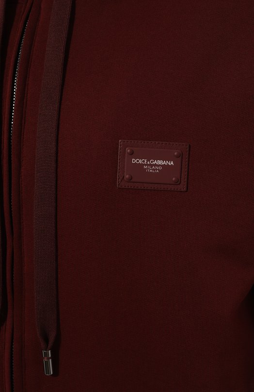 Хлопковая толстовка Dolce & Gabbana G9ABIT/G7M4Y Бордовый  G9ABIT/G7M4Y Фото 5