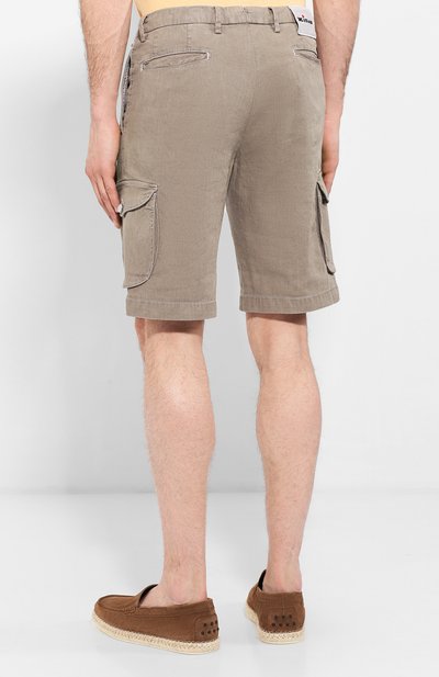 Шорты из смеси льна и хлопка KITON бежевого цвета по цене 84500 руб., арт. UFPPBJ07R89, фото 4 Шорты из смеси льна и хлопка KITON, арт. UFPPBJ07R89, фото 4