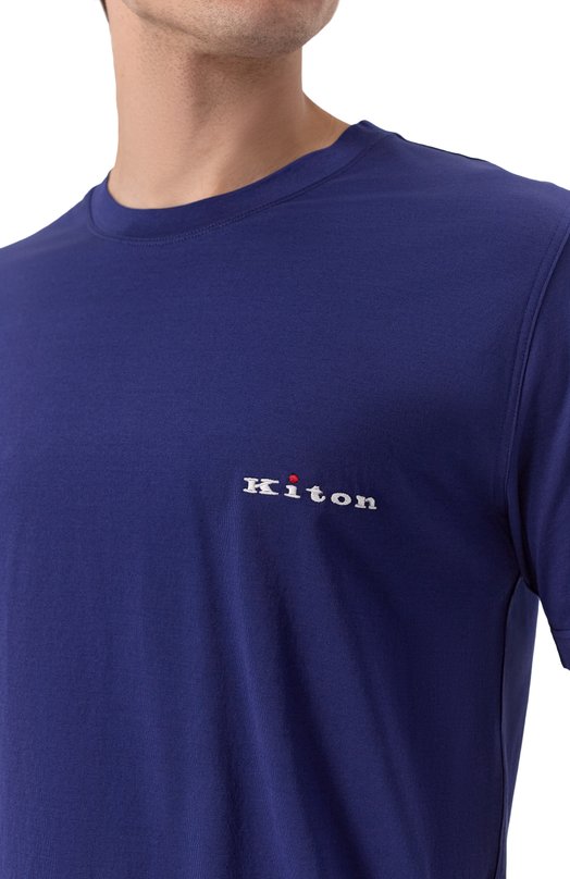 Хлопковая футболка Kiton UMK0717K296 Синий  UMK0717K296 Фото 5