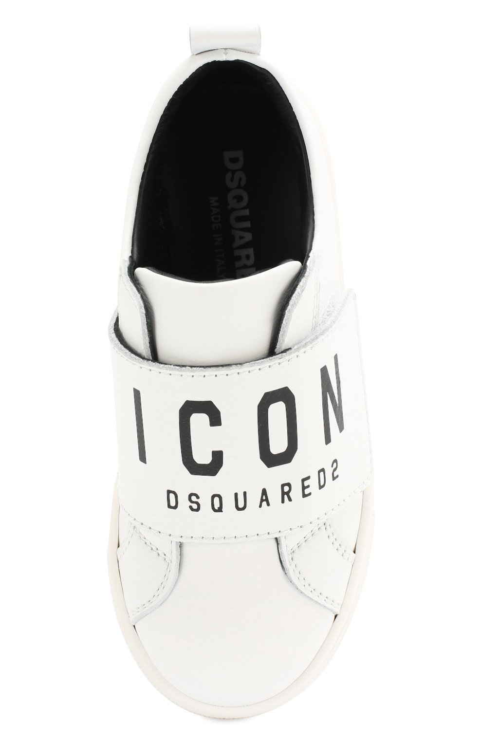 Кожаные кеды DSQUARED2 белого цвета по цене 27650 руб., арт. 59777/28-35, фото 4 Кожаные кеды DSQUARED2, арт. 59777/28-35, фото 4
