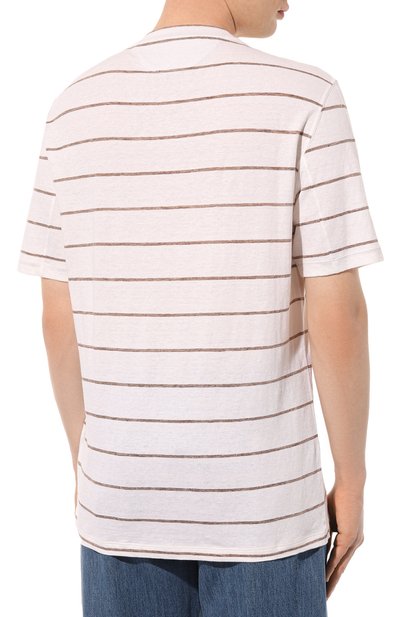 Футболка изо льна и хлопка BRUNELLO CUCINELLI, арт. MW8341308, фото 4