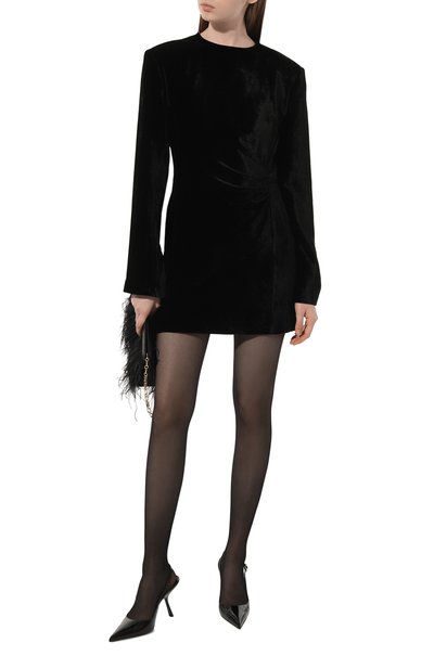 Платье из вискозы и шелка WHO_AM, а рт. FD1-SV238-BLK/Velvet, фото 2