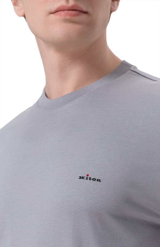Хлопковая футболка Kiton UMK0891 Серый  UMK0891 Фото 5