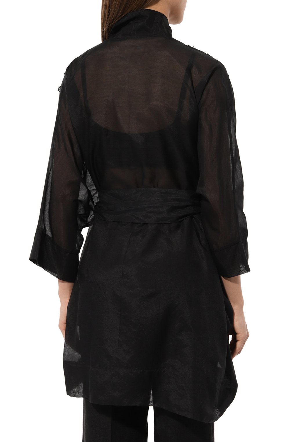 Туника из хлопка и шелка LILA EUGENIE черного цвета по цене 48050 руб., арт. 2402 MINI, фото 4 Туника из хлопка и шелка LILA EUGENIE, арт. 2402 MINI, фото 4