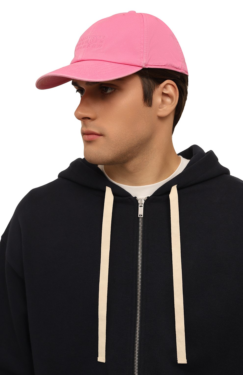 Хлопковая бейсболка MM6 розового цвета по цене 22950 руб., арт. SH0TC0003/M35190, фото 2 Хлопковая бейсболка MM6, арт. SH0TC0003/M35190, фото 2