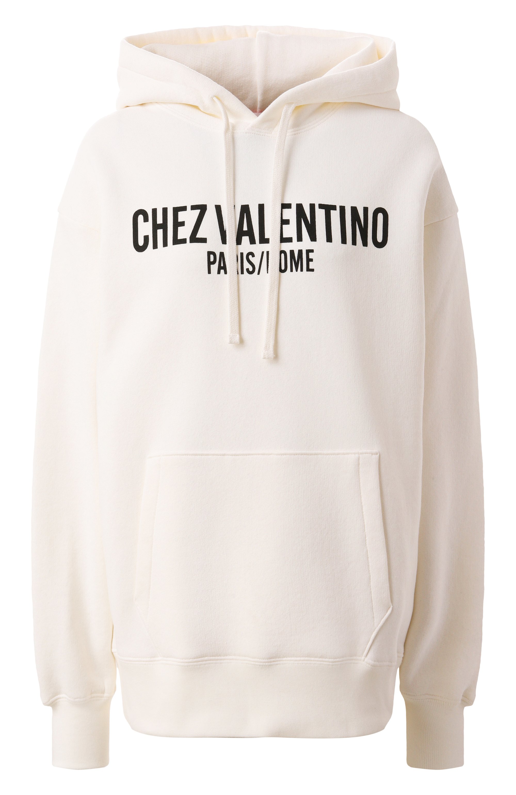 Хлопковое худи VALENTINO молочного цвета по цене 116500 руб., арт. 6B3MF24D960, фото 1 Хлопковое худи VALENTINO, арт. 6B3MF24D960, фото 1