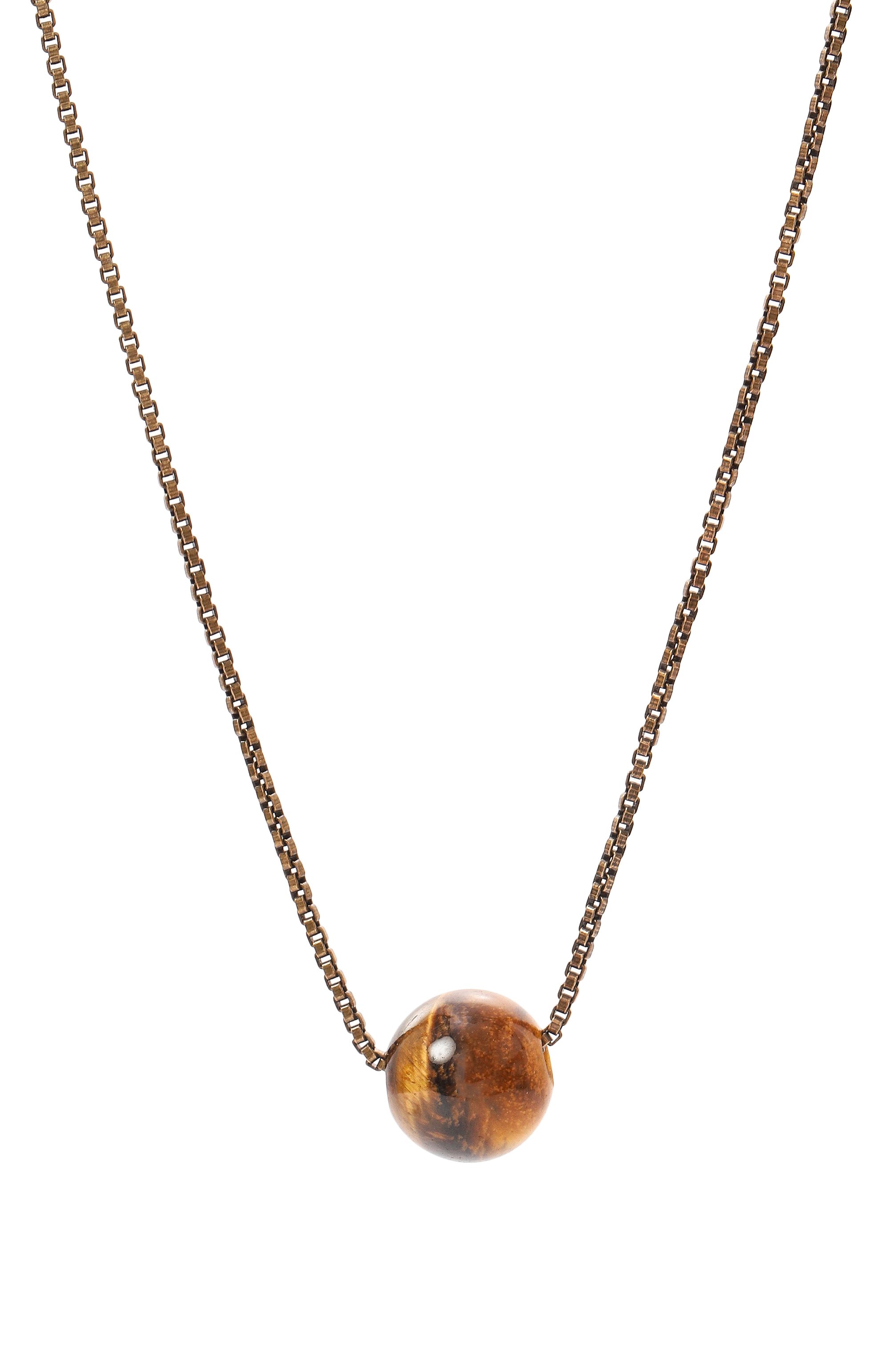 Кулон на цепочке DRIES VAN NOTEN, арт. 242-028218-092/G0LD/TIGER`S EYE, фото 3