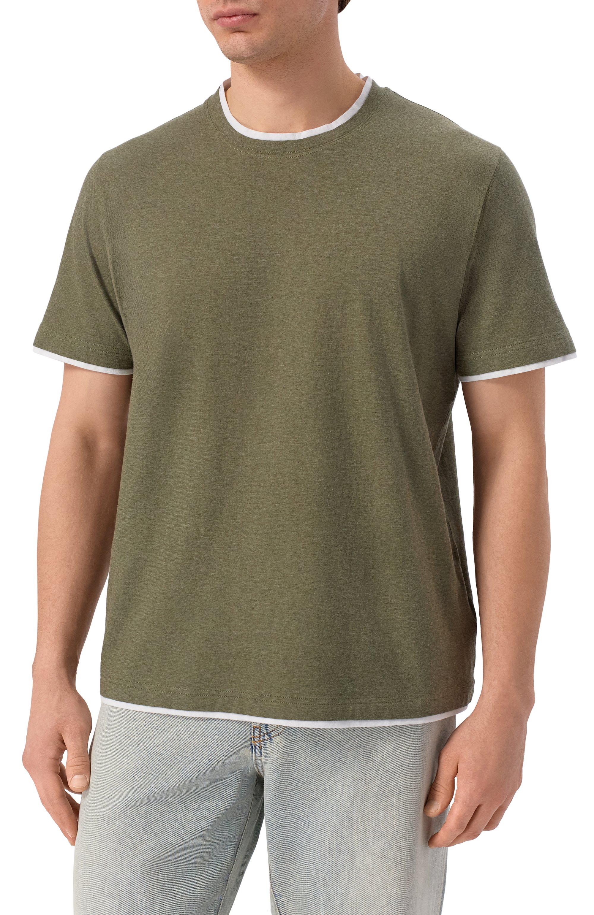 Хлопковая футболка FEDELI, арт. TU000200/JERSEY MELANGE, фото 3