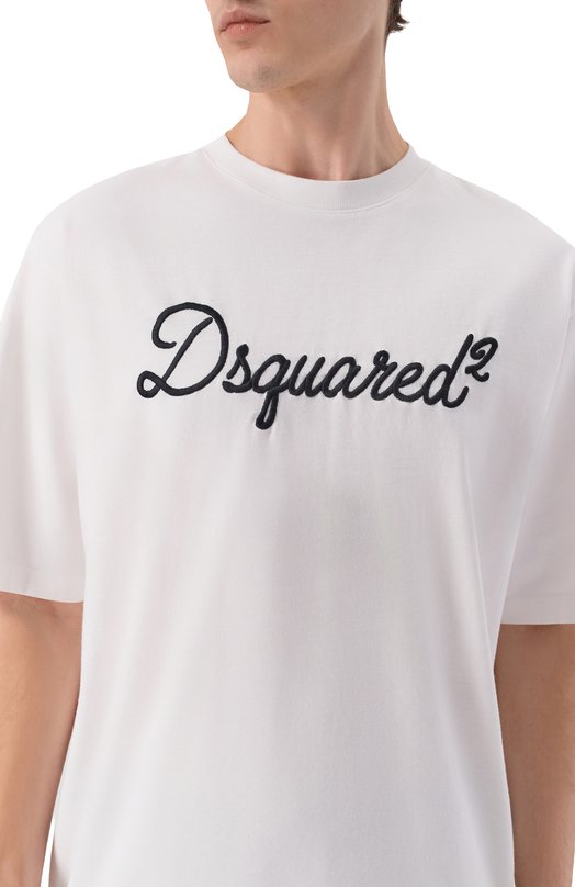 Хлопковая футболка Dsquared2 S74GD1524/D20106 Белый  S74GD1524/D20106 Фото 5