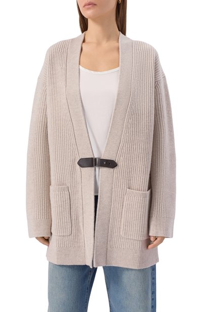 Шерстяной кардиган 12 STOREEZ кремового цвета по цене 29000 руб., арт. 134414, фото 3 Шерстяной кардиган 12 STOREEZ, арт. 134414, фото 3