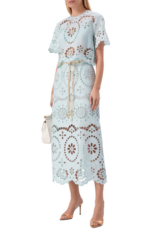 Льняная юбка Zimmermann 6179SRS261 Голубой  6179SRS261 Фото 2