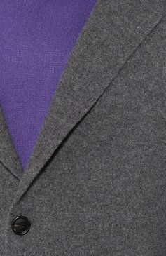 Мужской пиджак из смеси кашемира и шерсти BERLUTI серого цвета, арт. R14KJL20-YACQ | Фото 5 (Материал внешний: Шерсть, Кашемир; Длина (для топов): Стандартные; Статус проверки: Проверено, Проверена категория; Рукава: Длинные; 1-2-бортные: Однобортные; Пиджаки М: Приталенный; Случай: Повседневный; Стили: Кэжуэл; Кросс-КТ: Трикотаж; Драгоценные камни: Проставлено; Материал сплава: Проставлено, Проверено)