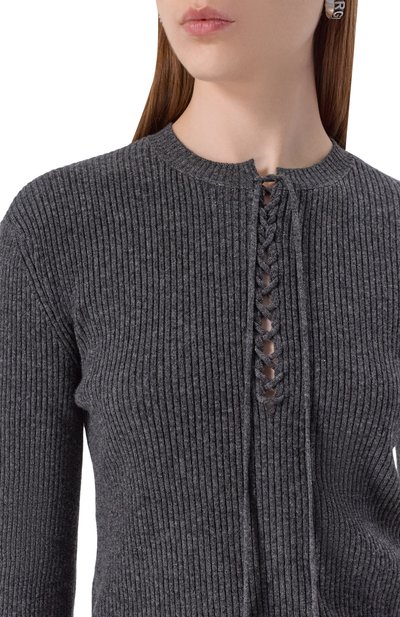 Пуловер из хлопка и кашемира ANN DEMEULEMEESTER серого цвета по цене 89950 руб., арт. B0013522/KN080, фото 5 Пуловер из хлопка и кашемира ANN DEMEULEMEESTER, арт. B0013522/KN080, фото 5