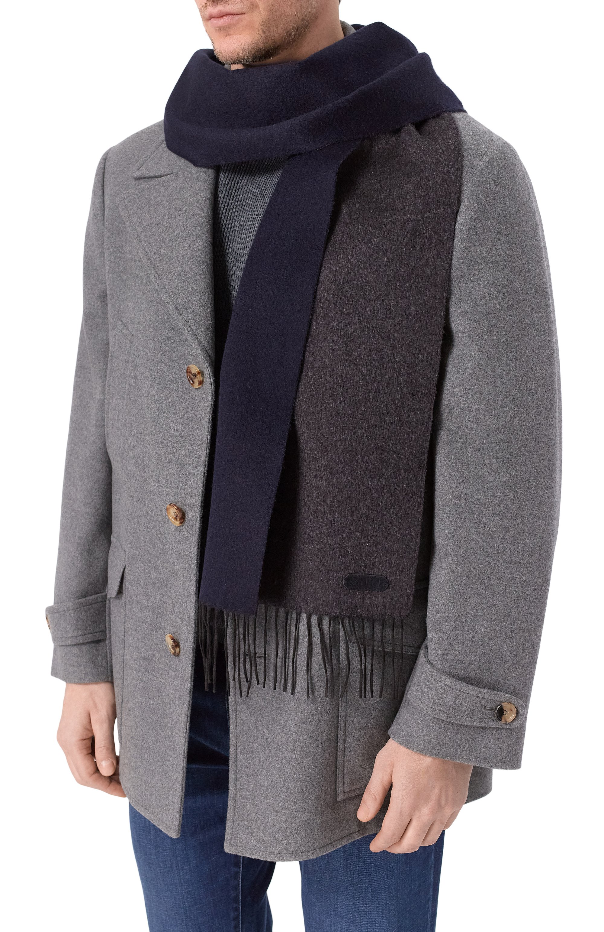 Двусторонний шарф из шелка и кашемира ZILLI, арт. SSIR00M0236VZI0C0, фото 2