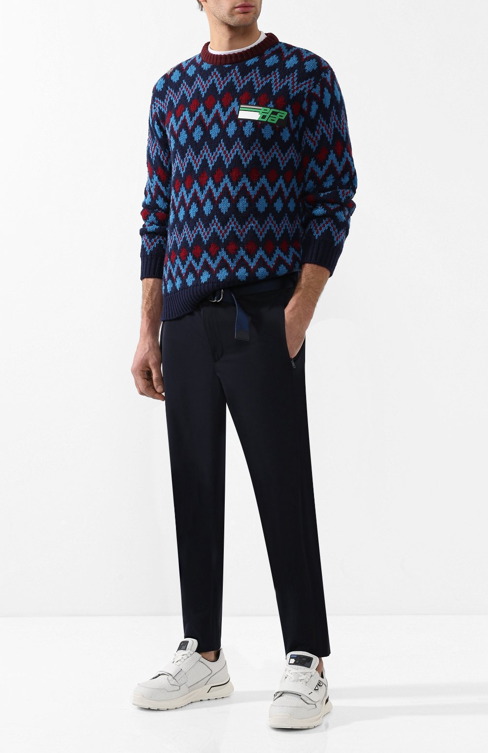 Кожаные кеды PRADA, арт. 2EG266-QT5-F0009, фото 2